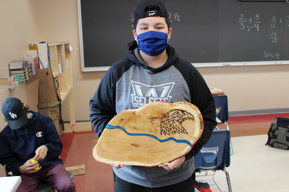 WikyBoardEd's tweet image. NISHKE! Check out these amazing creations that the @wasseabinwhs technology class created. #WiikwemkoongProud #TechnologyClass #woodworking