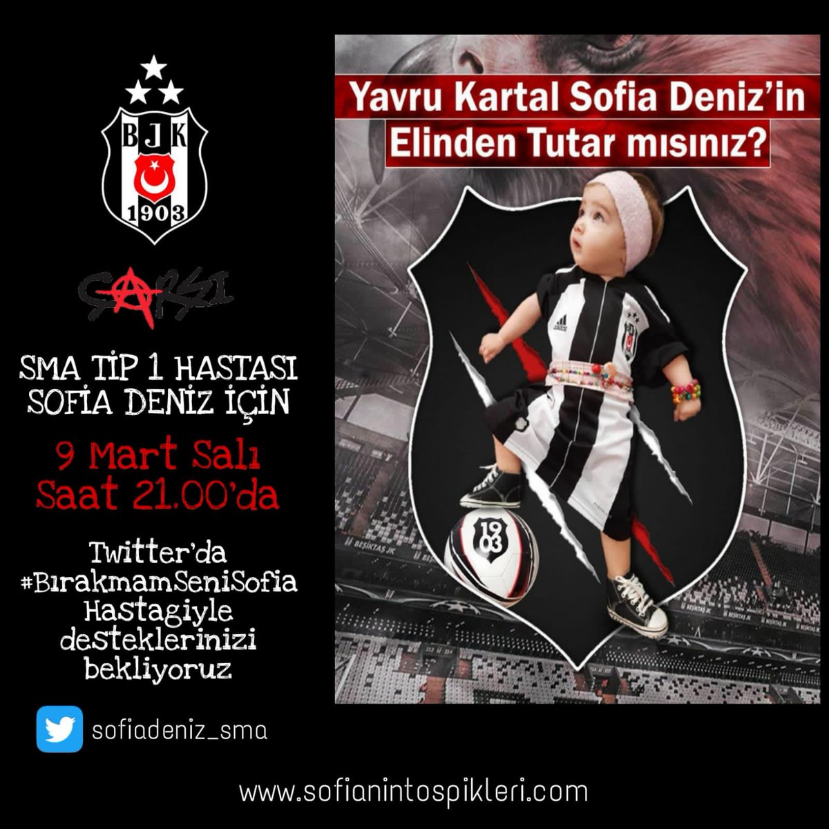 Yavru kartal Sofia Deniz’in elinden tutar mısınız? Bu akşam saat 21.00’da  #BırakmamSeniSofia hastagiyle desteklerinizi bekliyoruz 🤍🖤

<a href="/tvbjk/">BJK Dijital</a> <a href="/Besiktas/">Beşiktaş JK</a> <a href="/forzabesiktas/">çArşı</a> <a href="/ForzaSenBenYok/">Sen Ben Yok BEŞİKTAŞ Var</a> <a href="/BJK_Basketbol/">Beşiktaş GAİN</a> <a href="/OlayBesiktas/">Olay Beşiktaş</a> <a href="/BesiktasJK/">Beşiktaş JK Kurumsal</a> <a href="/BesiktASK/">BeşiktAŞK</a>