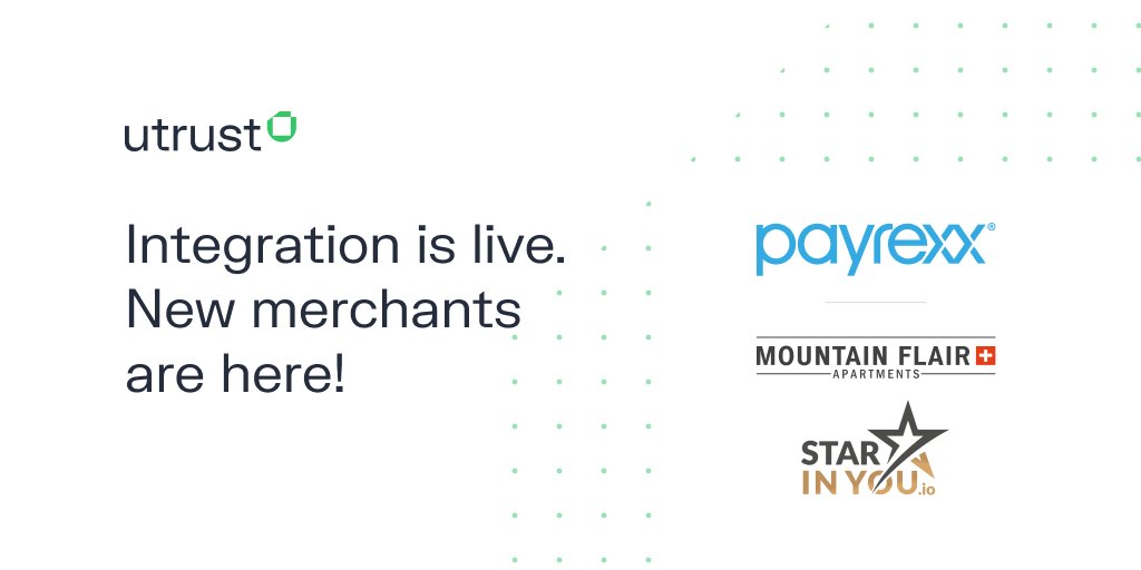 We're live with <a href="/Payrexx/">Payrexx.com</a>! 30,000+ merchants worldwide can now tap into the #crypto world. We're pushing adoption forward! 🚀 And we already have some new members in the #UtrustFam. Open this thread ⬇ (1/4)