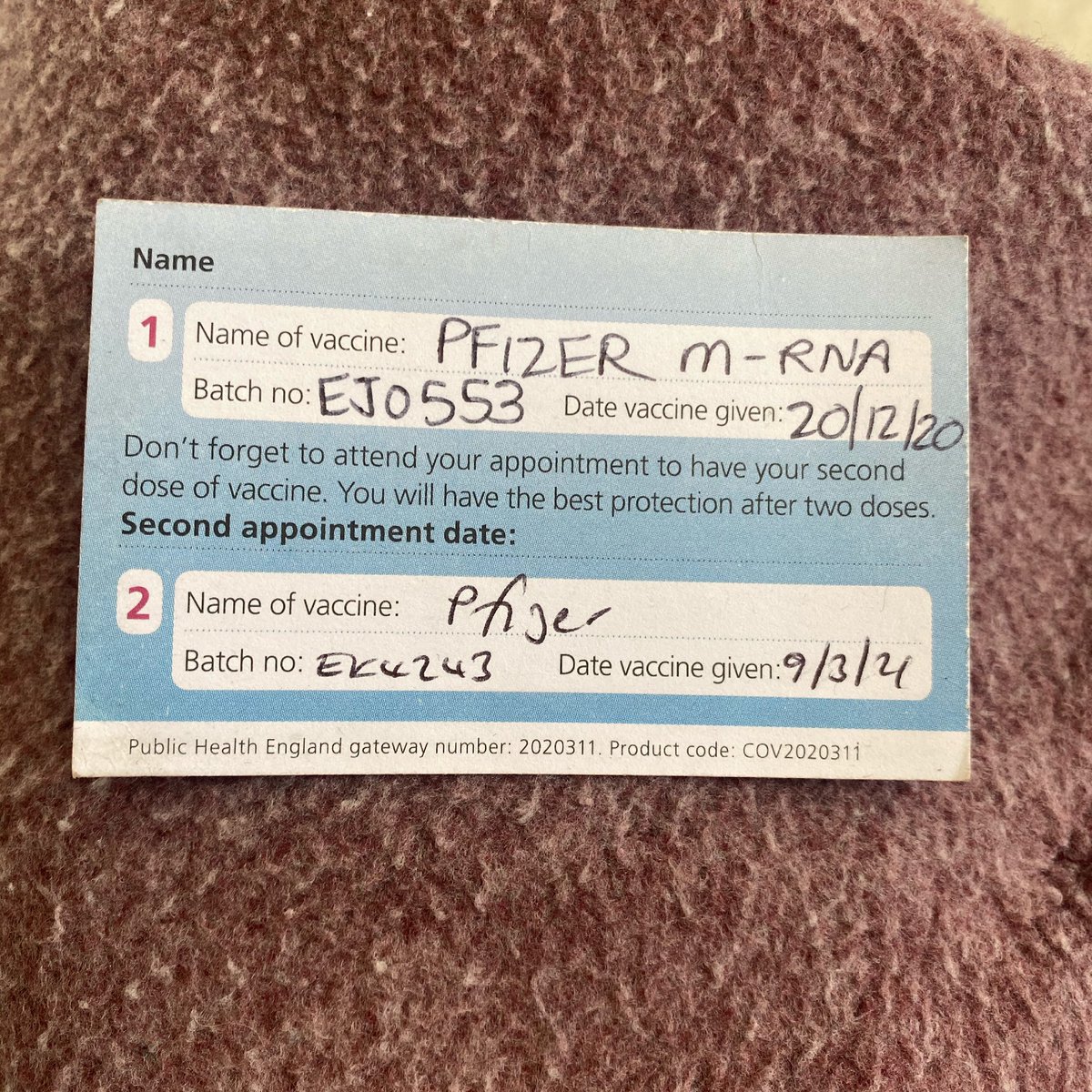 Happy to say I have had my second covid vaccine. :-) <a href="/NWAmbulance/">North West Ambulance Service</a> <a href="/nwamb_Cumbria/">NWAS Cumbria</a>