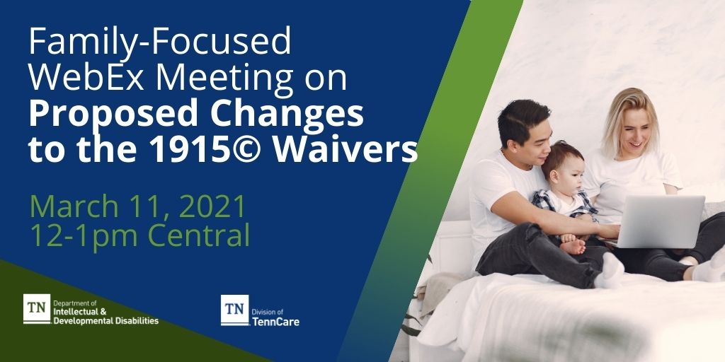 DDA_TN's tweet photo. DIDD and TennCare will hold a family-focused presentation this week on the proposed changes to the 1915(c) waivers as part of IDD Program Integration. It's happening Thursday, March 11 from 12-1 pm Central!  

Join us: https://t.co/j8Hzg5fSCI https://t.co/NcLdSmKpP2