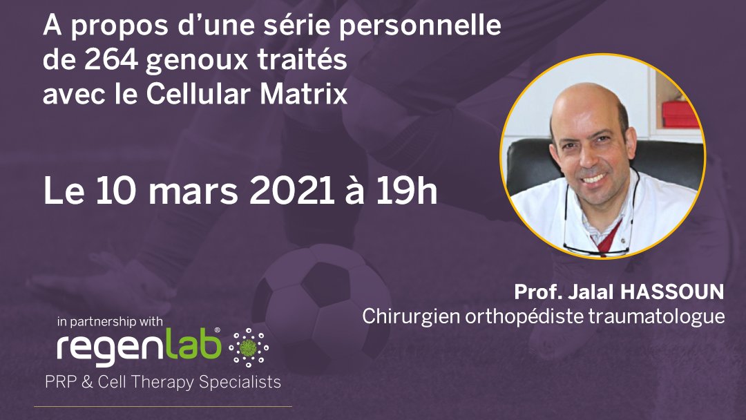 BioBridgeFDN's tweet image. Prof. Jalal Hassoun parle de l’association PRP-HA #cellularmatrix dans le traitement de la #gonarthrose modérée durant le webinar du 10 mars. 
🖊️Inscription gratuite: bit.ly/2OiJxKz