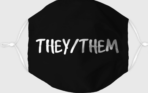 Behavior plan or interests+choice? Case Mngr: Z, student with ASD, must wear a mask. Let's start small, increase by 5 min increments to earn preferred activities. Me: Z wants to be referred to as They/Them. Let's offer a mask with it on the front. Day 1: Z wore mask all day.