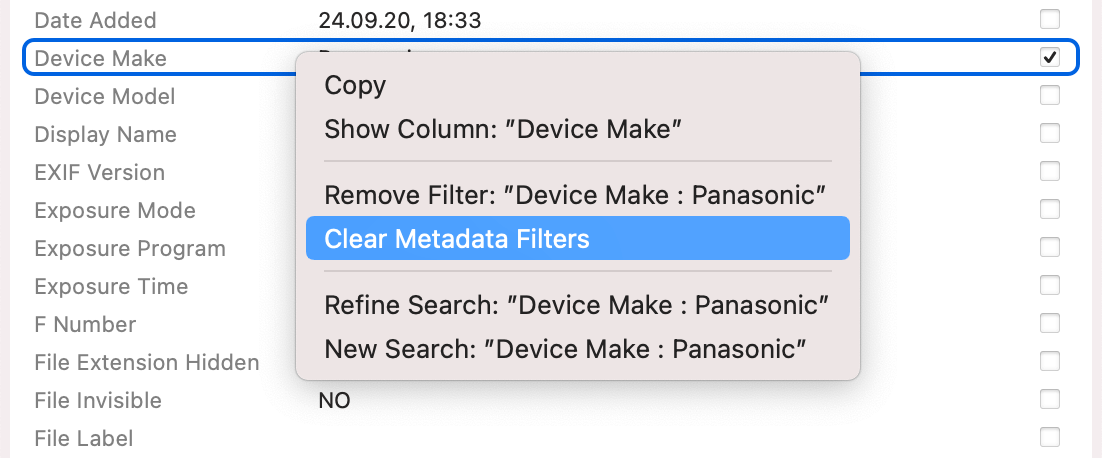 The File Info panel has more than one trick up its sleeve:
- check what metadata is available for searching
- add columns to search results
- filter search results, find similar files
- refine a search, zero in on files you need

blog.houdah.com/2021/02/workin…
