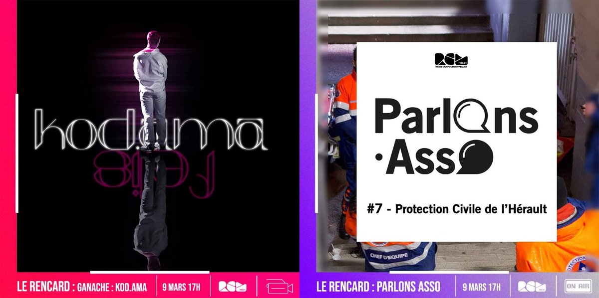 RADIO CAMPUS MTP (@radiocampusmtp) on Twitter photo 📆Le Rencard📻
À 17h au programme :
🌓👁 Flying Fish Studio présente le projet Ganache, un format vidéo-musical dédié au rap, Kod.Ama inaugure ce concept et nous fera l'honneur d'être en live
🚨 Le "Parlons Asso" de cette semaine présentera la <a href="/ProtecCivile34/">Protection Civile de l'Hérault</a> 📆Le Rencard📻
À 17h au programme :
🌓👁 Flying Fish Studio présente le projet Ganache, un format vidéo-musical dédié au rap, Kod.Ama inaugure ce concept et nous fera l'honneur d'être en live
🚨 Le "Parlons Asso" de cette semaine présentera la <a href="/ProtecCivile34/">Protection Civile de l'Hérault</a>