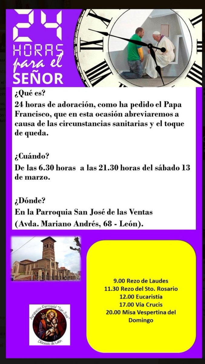 Yunjfia's tweet photo. #24HorasParaElSeñor
#AgrupacionParroquialSanJose
@IglesiaEnLeon https://t.co/a4x8LgaLwb