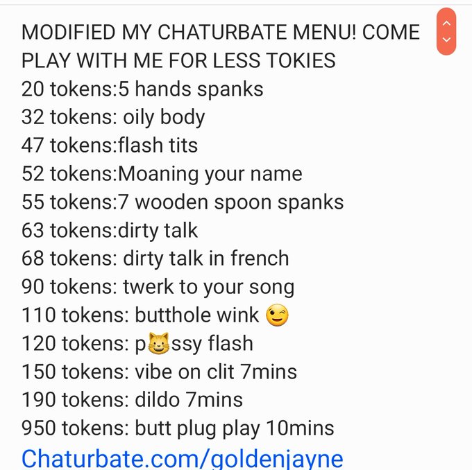 NEW TIP MENU ON CHATURBATE CUM PLAY WITH ME https://t.co/VrRqoF5lUM