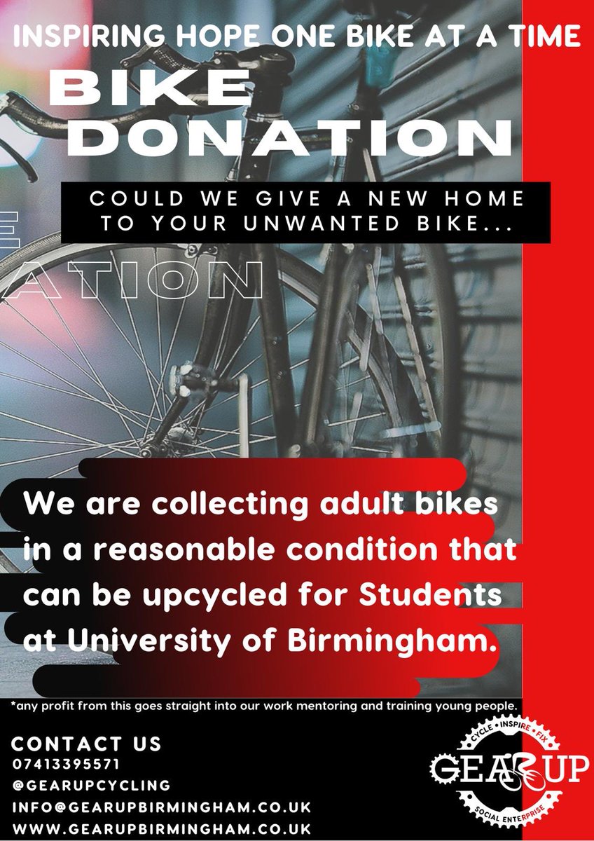 safespacesyp's tweet photo. Brilliant local social enterprise. Get in touch with them if you have a spare old bike lying around.👊 #gearup #cycling #socialenterprise @gearupcycling https://t.co/RNhBvZYmp8