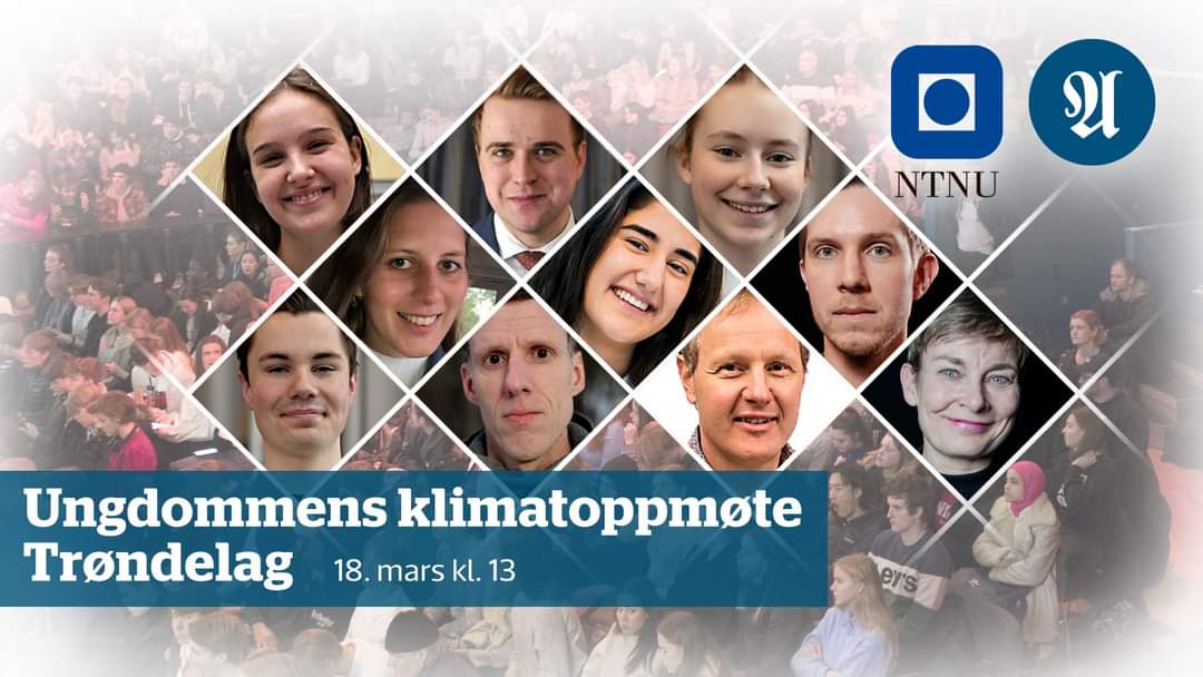 Klimakrise, klimaduell, klimakutt. Vi gleder oss til å følge med på Ungdommens klimatoppmøte Trøndelag på tors, i regi av <a href="/adresseavisen/">Adresseavisen</a> og <a href="/NTNU/">NTNU</a>. Vi minnes stemningen på Samfundet i fjor, og håper det digitale engasjementet i år også blir stort! fb.me/e/gKbi0tbse