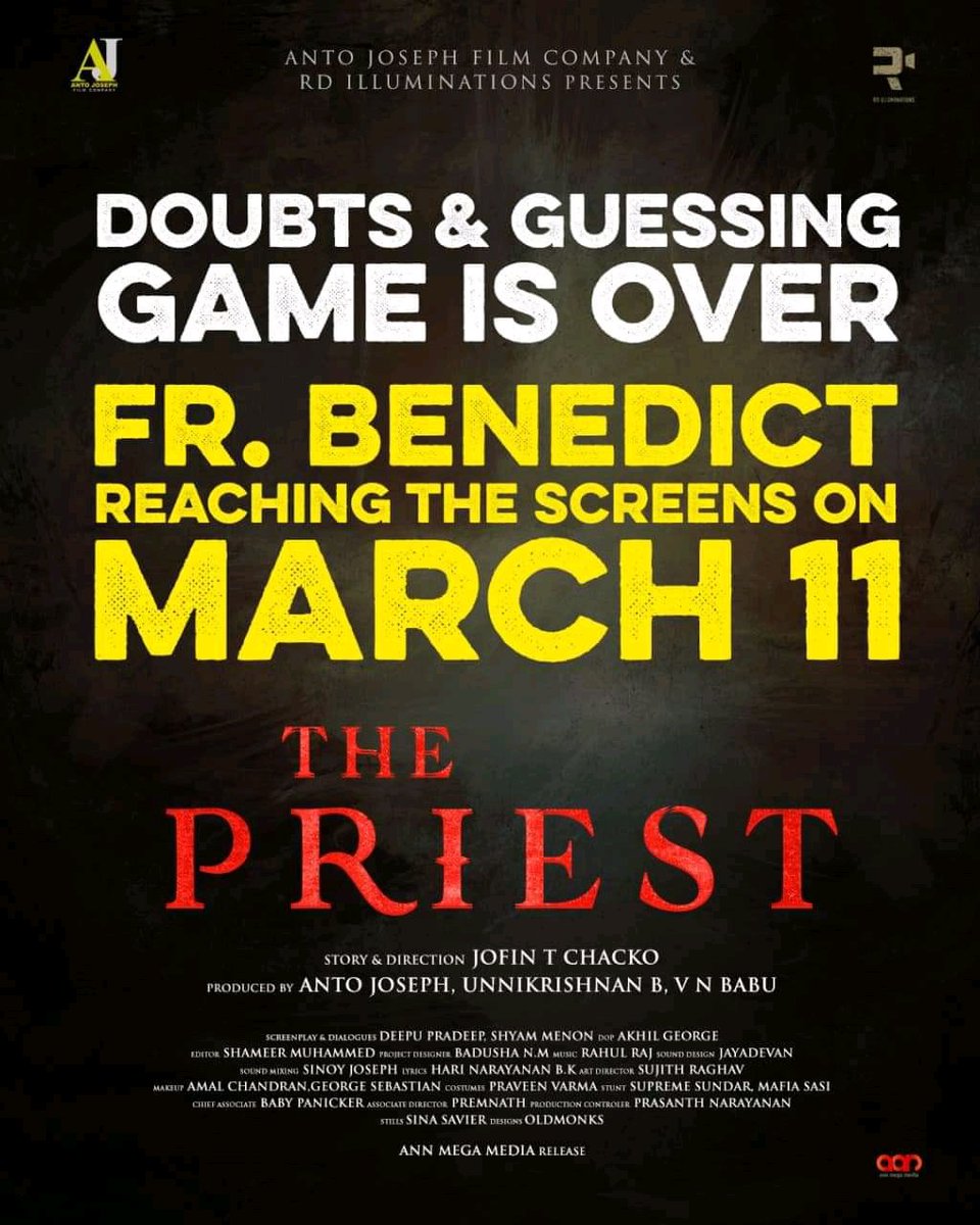 MfwaiUnit's tweet photo. #ThePriest 11.03.2021 Release @mammukka https://t.co/vtrSHABNG3