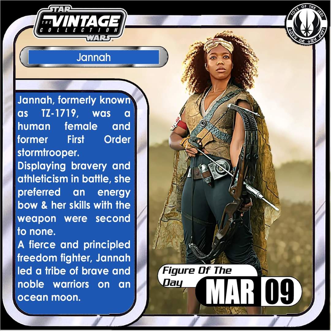 ToysJedi's tweet photo. #ActionFigureOfTheDay #Jannah from #TheRiseOfSkywalker #NotMade. The lack of 3.75" TROS figures is criminal. Jannah would make a great addition to the line, & give much needed diversity to our displays. Great look, some cool weapons would make for a cracking figure. #ComeOnHasbro https://t.co/VMJOB3I2B2