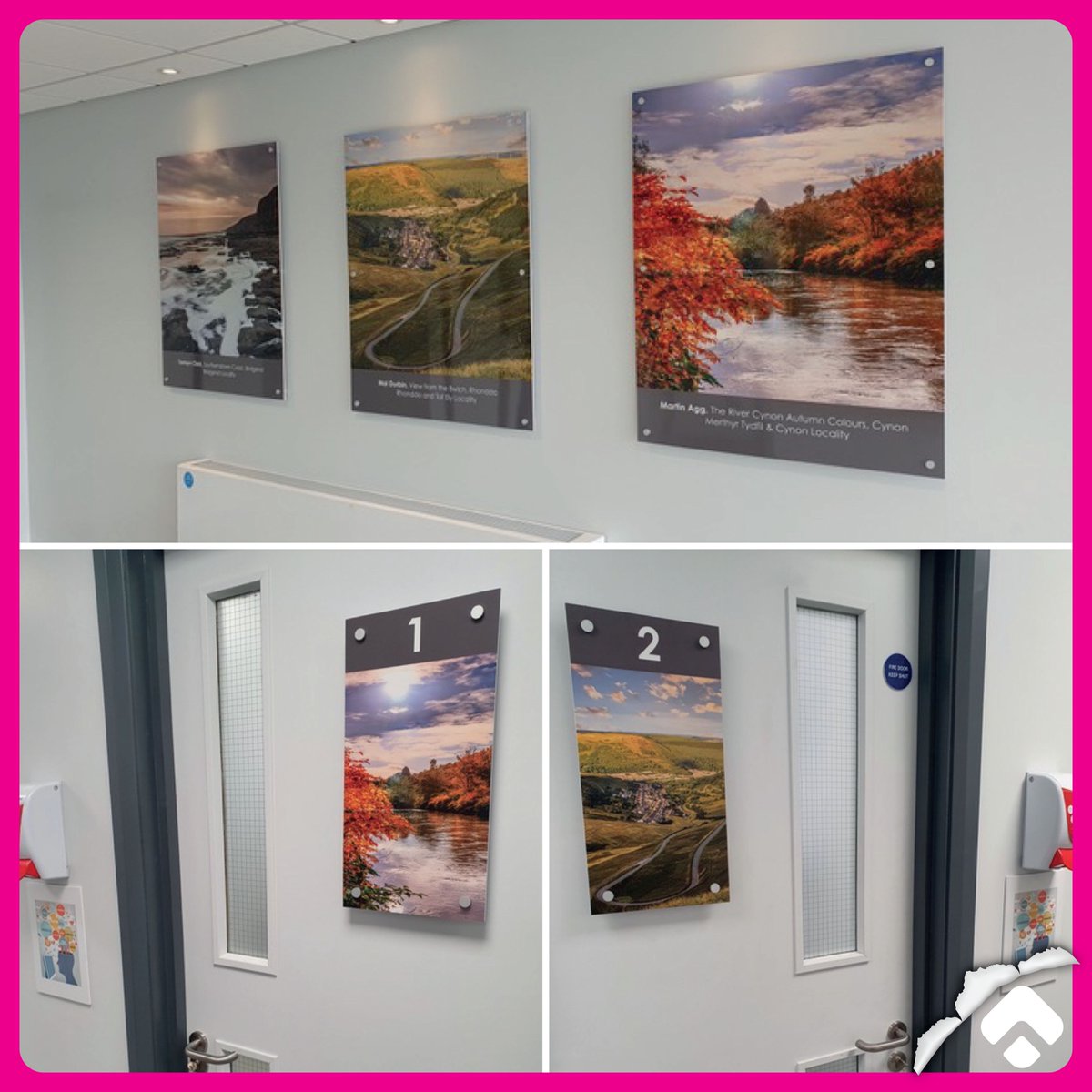 UprisePrint's tweet photo. New graphics produced and installed for the Royal Glamorgan Hospital βοΈ
β
Using stand-off fixings to install the gorgeous landscape imagery of #Wales π΄σ §σ ’σ ·σ ¬σ ³σ Ώ
β
#hospitals #largeformatprint #installation #landscapes #thisiscymru #welshnature #uprisesigns #wales https://t.co/kviZdIXXRs