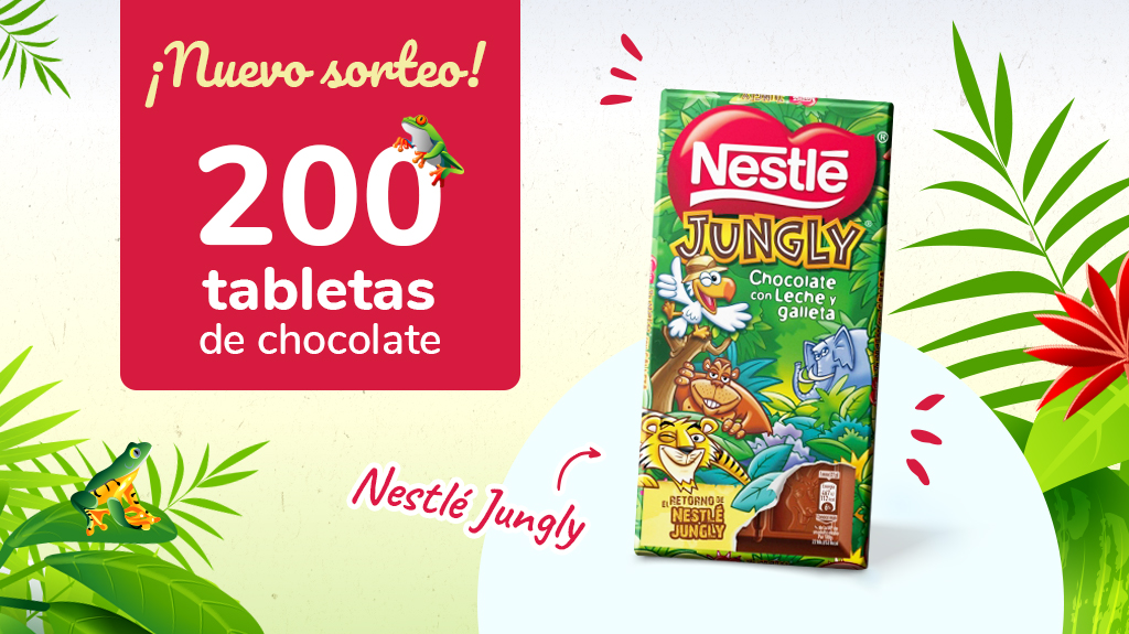 ⚠ ÚLTIMO DÍA ⚠
👆 SORTEO DE 200 TABLETAS CHOCOLATE NESTLÉ JUNGLY 👆

🍫 ¡¡Participa y llévate un lote de 5 TABLETAS GRATIS!! 🍫

👉 Dale al like ❤ y haz RT 🔁
👉 Menciona en este post a un amig@ usando el #NestleJunglyCRF
👉 BBLL > bit.ly/3v2YPDT