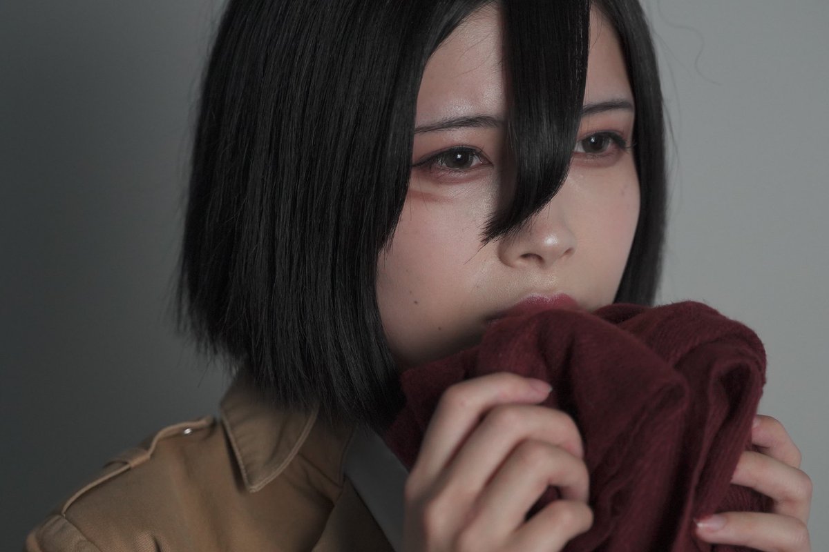 サキナ 最終回読破 Cosplay 進撃の巨人 ミカサ アッカーマン マフラーを巻いてくれて ありがとう Photo Mata 進撃の巨人コスプレ