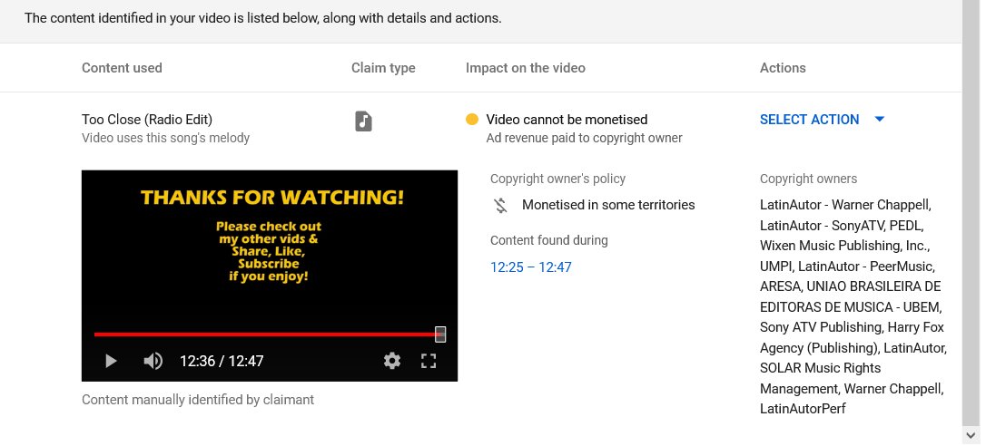 Chodmunch's tweet photo. @TeamYouTube @YouTube @YouTubeCreators #LatinAutor Hi YouTube! These guys 'LatinAutor' have falsely claimed 4 of my channel's top videos. Searching online suggests they consistently file bogus claims. I cannot dispute as my vids are 'reused content', but it is not their content. https://t.co/mGRvjqRSqn