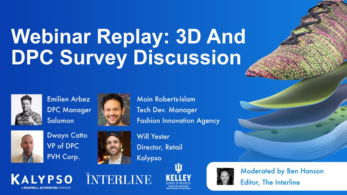 TheInterline's tweet photo. Webinar Replay: 3D And DPC Survey Discussion: https://t.co/avyy8hb8HA @KalypsoLP #digitalproductcreation #3d #3dfashion #fashiontech #fashiontechnology #theinterline #kalypso https://t.co/f4KOnm6lHw