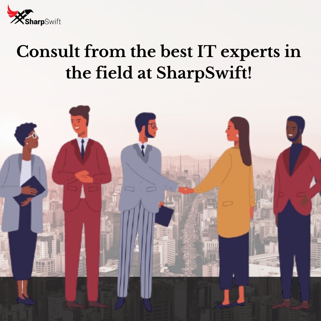 sharpswift's tweet image. If you have an #IT role you need to fill, look no further than SharpSwift. IT is all we focus on, and it’s what we excel at. We can guide you in the best manner and offer valuable suggestions all tailored to your requirements. Get your first #ITconsultation from SharpSwift.
