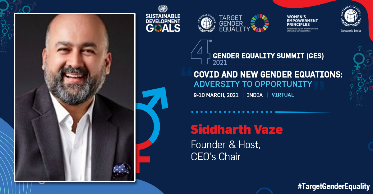 .@Siddharth_Vaze
Founder & Host, @TheCEOsChair

Meet The Speakers of Global Compact Network - India's 4th Gender Equality Summit.

For more details: bit.ly/4thGES
#GES2021 #GCNIGES #TargetGenderEquality