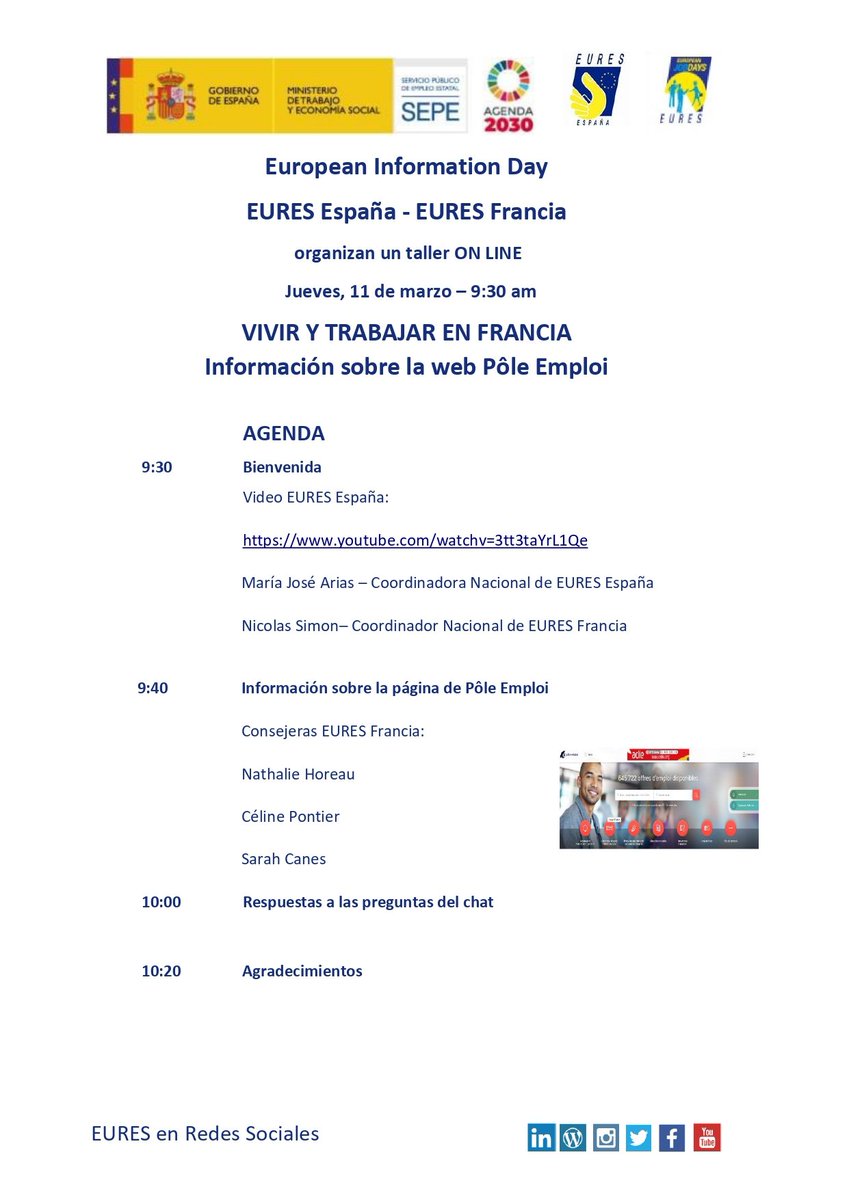 ojlaselva's tweet photo. Ens arriben més sessions en streaming per conèixer de primera mà com es viu i es treballa en països de la UE, amb la sessió L&amp;W in France. Si us interessa, apunteu-vos a la sessió. Dijous 11, a les 9:30h #viureitreballaralaUE #workandlive #france #frança @EuresSpain #poleemploi https://t.co/NU2gBKwDGK