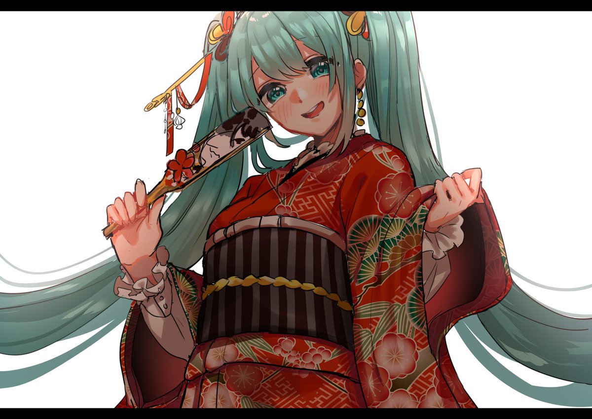 初音ミク 「古い絵だけど、おめでとミクの日☺ 」|紺色。🐰🍸のイラスト