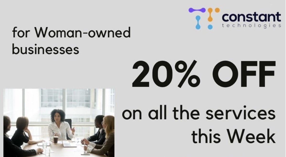 ConstantTechLLC's tweet image. 💸We have an amazing proposal on International women's day: 20% discount for any project order from women-owned businesses!
👉Hurry up to order a project till the end of the week to get the discount: constant-tech.biz
#discountoffer