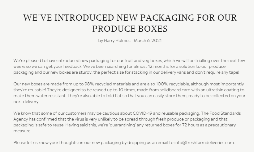 HebdenHashtags's tweet image. Fresh Farm Deliveries, #Mytholmroyd, have always shown great initiative in their green thinking and #SupplyLocal ethos.
Now they're taking further measures to ensure less waste and more environmentally responsible delivery of their fresh produce.

Please read the statement below.