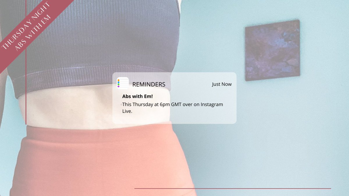 emmaharrisonfit's tweet image. Back by popular demand! This Thursday I'm running another #AbsBlast for you all over on Instagram!!!

Join me at 6pm (GMT) this Thursday evening for a 15 minute 'Abs with Em' session to help work that core and get you all hot and sweaty! 

bit.ly/2REXH7j