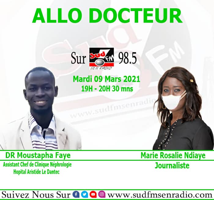 A l'occasion de la #journeemondialedurein #WorldKidneyDay, je suis l'invité de Marie Rosalie Ndiaye ce Mardi 09 Mars.
@SUDFMsenradio