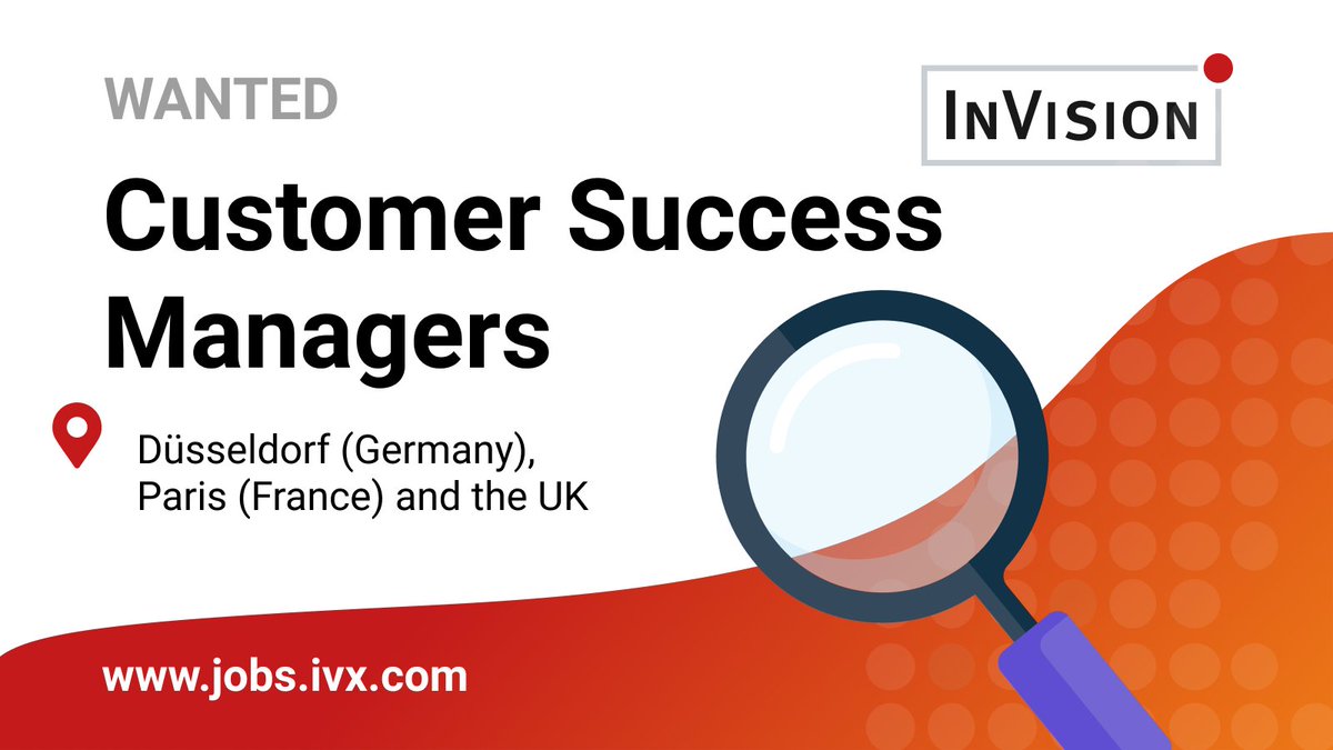 InVisionDE's tweet photo. We're looking for #CustomerSuccessManagers to join our #CX teams in Düsseldorf (D), Paris (F) and in the UK! Sounds interesting? Or do you know anyone who would be interested? Go to https://t.co/FLpY8fDrlS to read all about this #JobOffer! #JoinOurTeam #GreatPlaceToWork #InVision https://t.co/rqTyUmKbjN