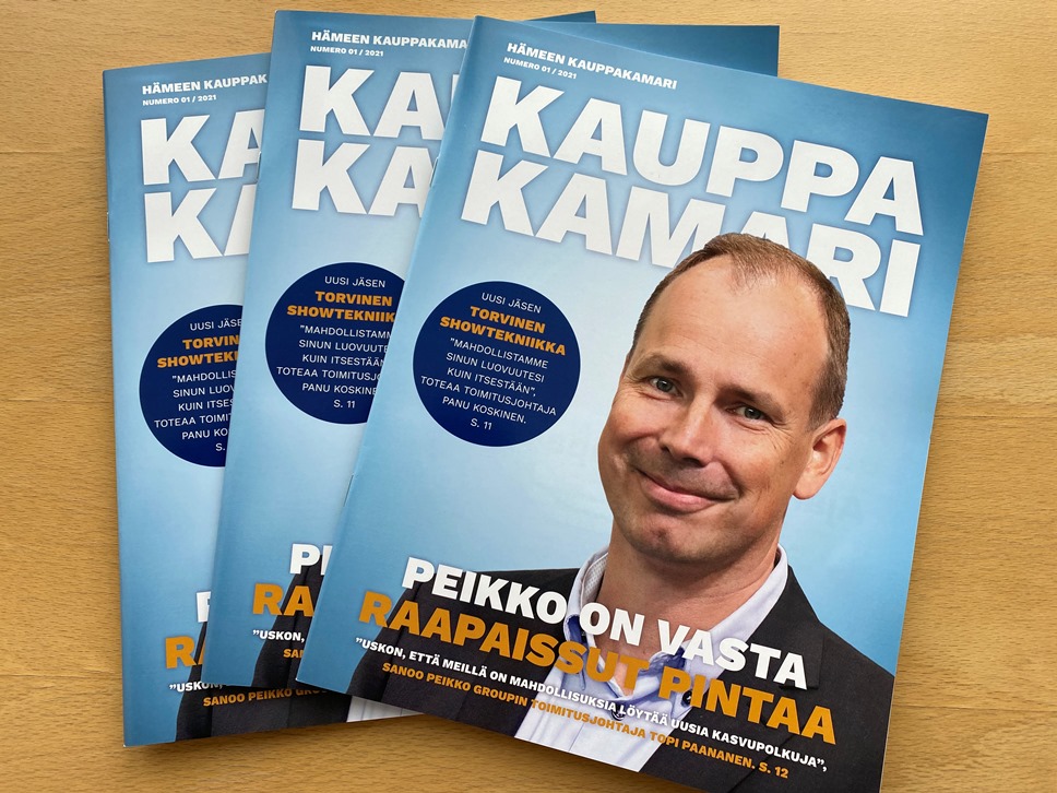 K2HAM_'s tweet photo. Joko posti toi uudistuneen Hämeen kauppakamarin lehden? Tässä vähän esimakua lehdestä. https://t.co/0Gtbeoq5uS