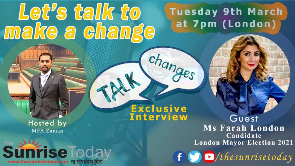 MsFarahLondon's tweet photo. Look forward our interview tonight @mfazaman9 let’s talk about making history and change but most important to #bringlondonback https://t.co/8djK5L3fzf