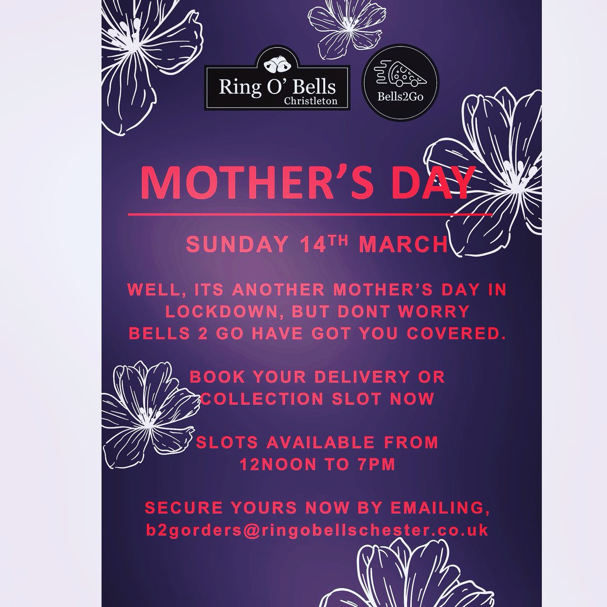 ringobellsch3's tweet photo. Treat your Mum to a #bells2go this #MothersDay    @welovegoodtimes @TasteCheshire @chesterdotcom @MktgCheshire @VisitChester_ @wearechester @SociallyTuned @MYSocialChester @chestertweetsuk @ChesterReTweet @erjboutique @AdamDandy @ChesterVisitor @simplycheshire https://t.co/ZvbssMS4Fz