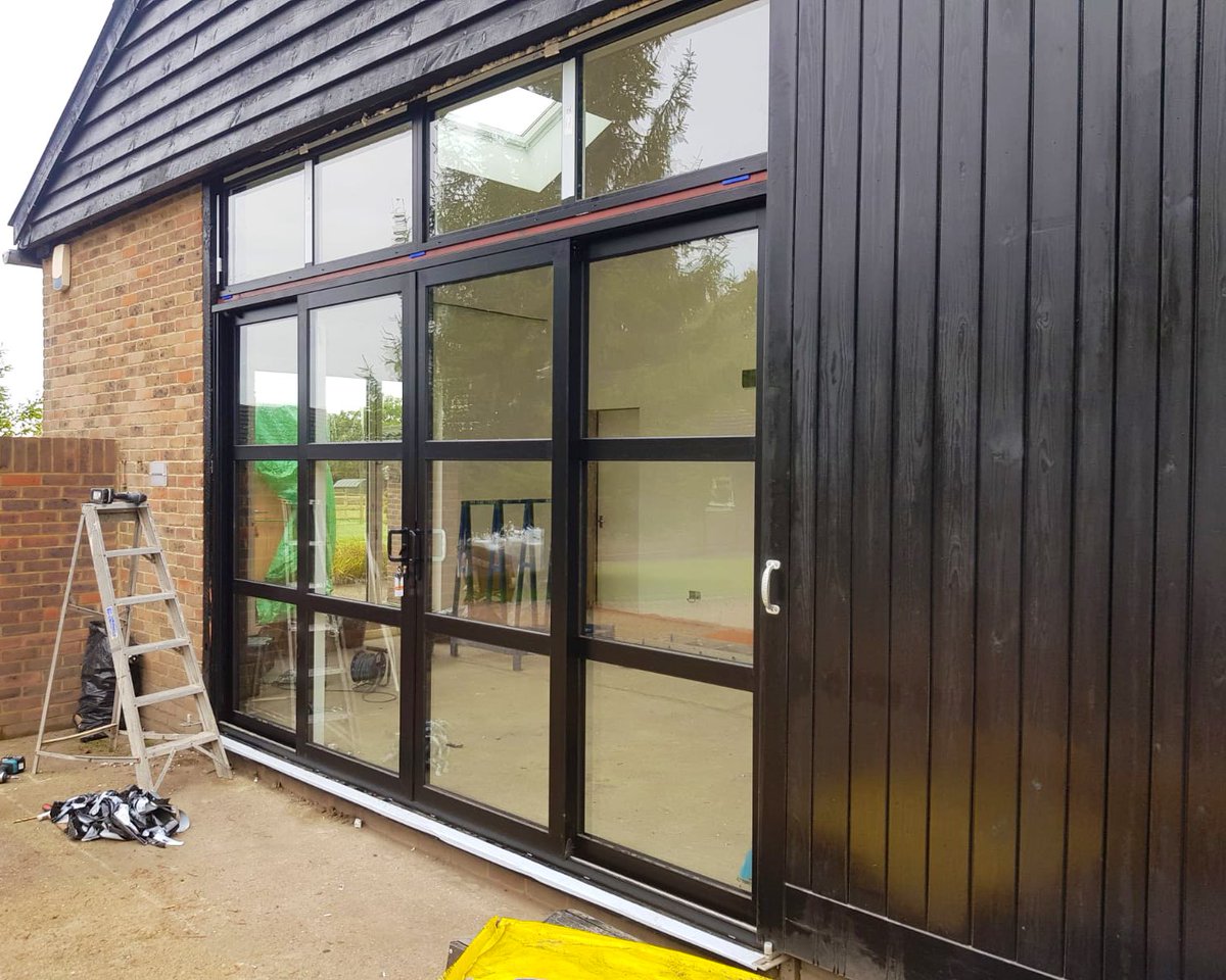 prwindowsltd's tweet photo. Barn conversion with #aluk #aluminium  #windows &amp; #doors in #Anthracite grey ❤️ beautiful combination ✨ @AluK_GB @CWGChoices @ChoicesAli  #aluminiumdoors #barnconversion #barn #livingspace #renovation #homeimprovementprojects #dorking #brokham #reigate #surreylife #localbusiness https://t.co/AeiwHH6Esp