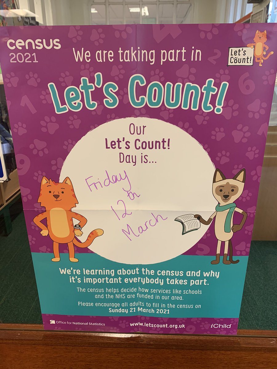 parishschool1's tweet image. Really looking forward to taking part in #LetsCount on Friday as part of @Census2021 ... lots of counting, data handling and research activities planned across school ... photos to follow! 💜💜💜 #ParishPride