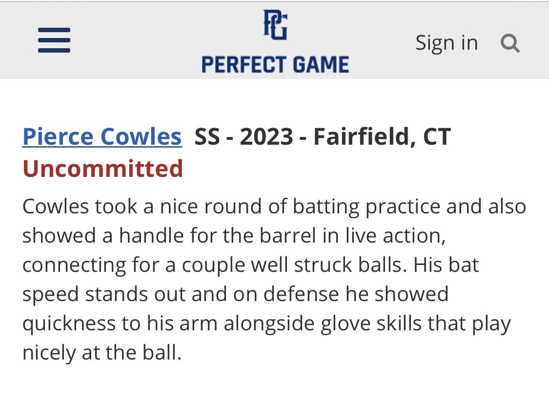 BaseballUCT's tweet photo. Top Prospects list from PG event this past weekend; Cowles (23), Keaveney(22), Torreso (22). Stay working fellas. It’s only March! 🙌🏻#ufam #student/athletes #development #getbetter #noshortcuts #whosnext @PGShowcases @PerfectGameUSA @CowlesPierce @keaveney_andrew @TorresoAnthony https://t.co/JpJa5t4zKc
