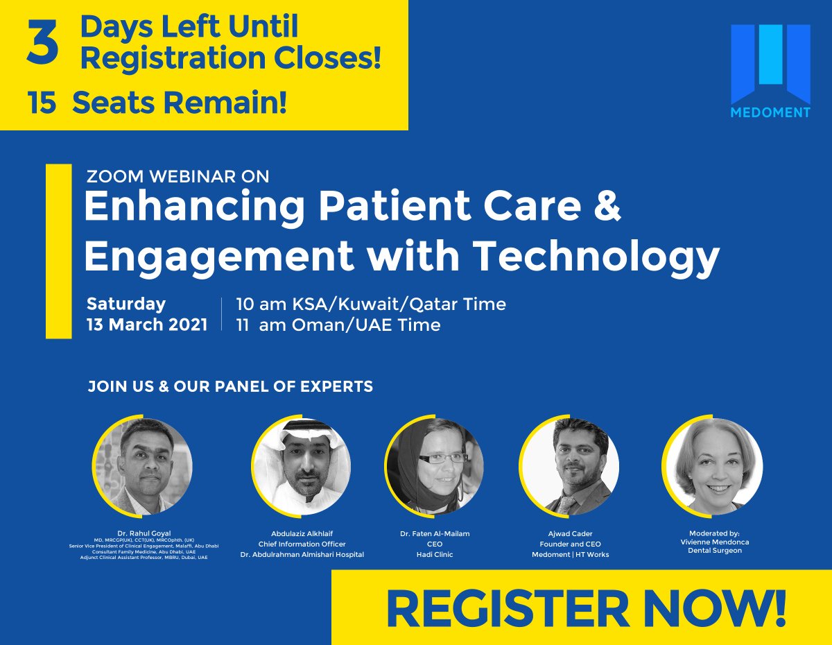 htworkslk's tweet photo. 3 DAYS LEFT until Registration Closes!
Register Here: https://t.co/9PXvihCpvX
Webinar on "Enhancing Patient Care & Engagement with Technology"
#medoment #htworks #patientcare #patientengagement #uae #saudiarabia #oman #qatar #kuwait #ksa #unitedarabemirates https://t.co/DdEJ1eGpJ6