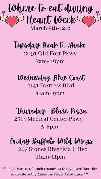 Today’s the day- make sure to say you’re there for the American Heart Association or for Rockvale so that your sale counts toward the fundraiser!