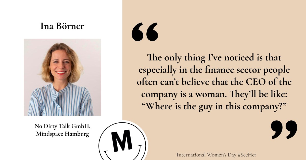 MindspaceME's tweet photo. Our #SeeHer campaign for Int'l Women’s Day shines the spotlight on some of the misconceptions our female members experienced in their roles.
Cris Westall, #VeevaSystems
Ina Börner, #NoDirtyTalkGmbH
Lea Hermanns, @POHAHouse
Yvette Ceri, @BOLDBerlin
#IWD #InternationalWomensDay https://t.co/56tuHxpfJE