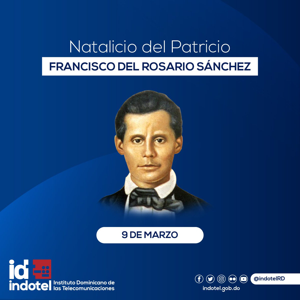 Hoy conmemoramos el 204 aniversario del natalicio de uno de nuestros héroes, Francisco del Rosario Sánchez, quien con su entrega y valor enarboló los principios de libertad para lograr nuestra Independencia.