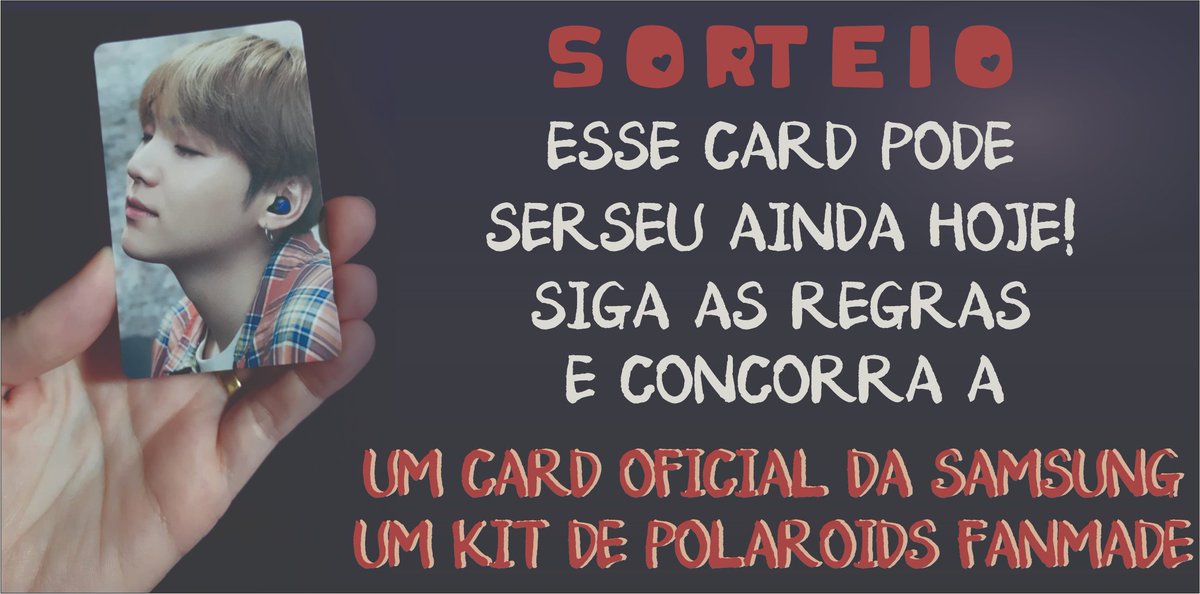 AwakeStore's tweet photo. ⚡️SORTEIO RELÂMPAGO DO YOONGI ⚡️

🐱Curta e de RT nesse post
🐱Marque 02 amigos nos comentários
🐱Siga a loja
🐱Siga a @NathyBass e a @asilarmyy
 
Resultado hoje às 18h.
Boa sorte! https://t.co/0Coa8qpA1I