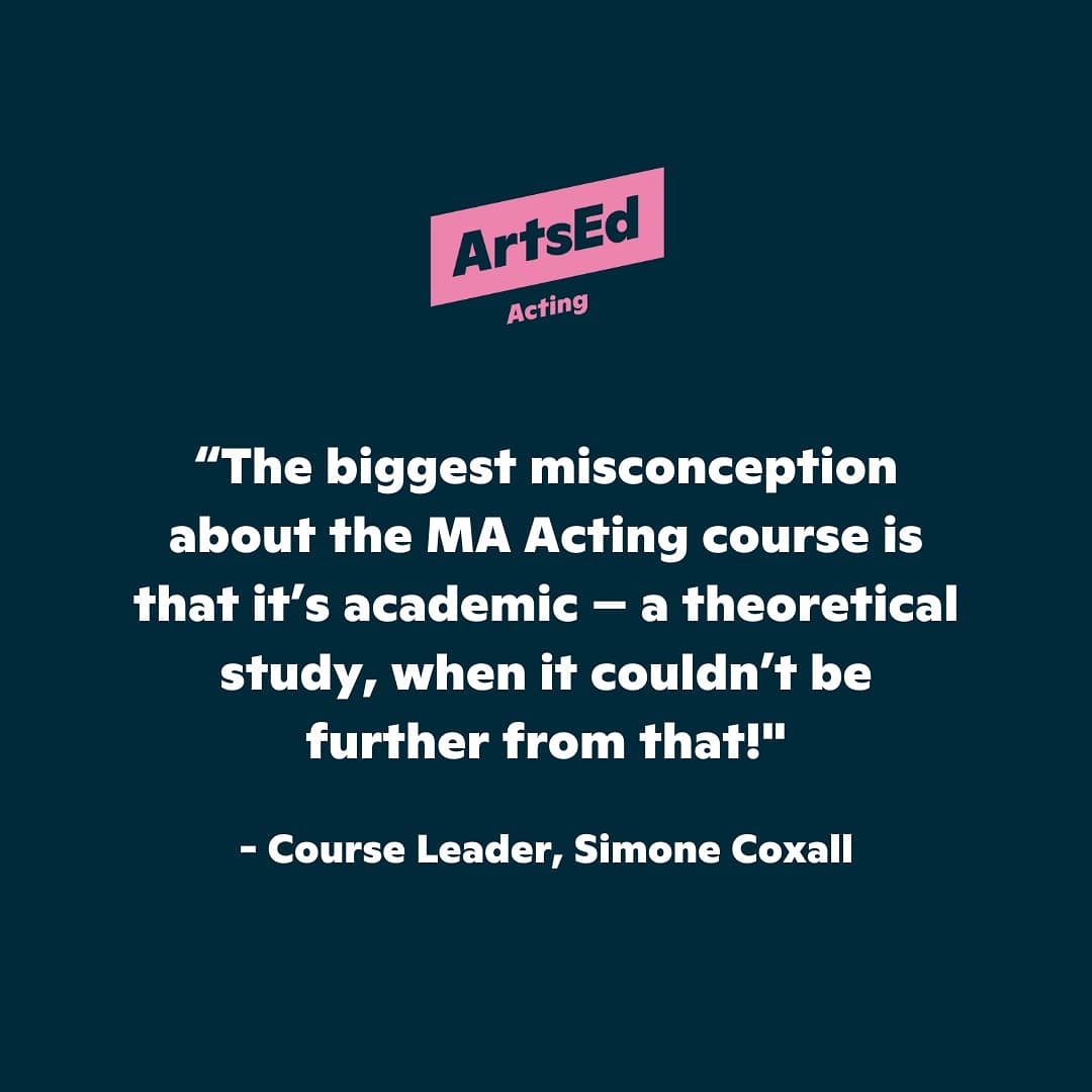 ArtsEdLondon's tweet photo. MA Acting Course leaders, Simone Coxall and Richard Neale debunk some myths about MA Actor training… 

Application deadline: 31 March.

Find out more and apply:  https://t.co/3oowC2AFM0

#ArtsEdMA https://t.co/zqcrf3ehwe