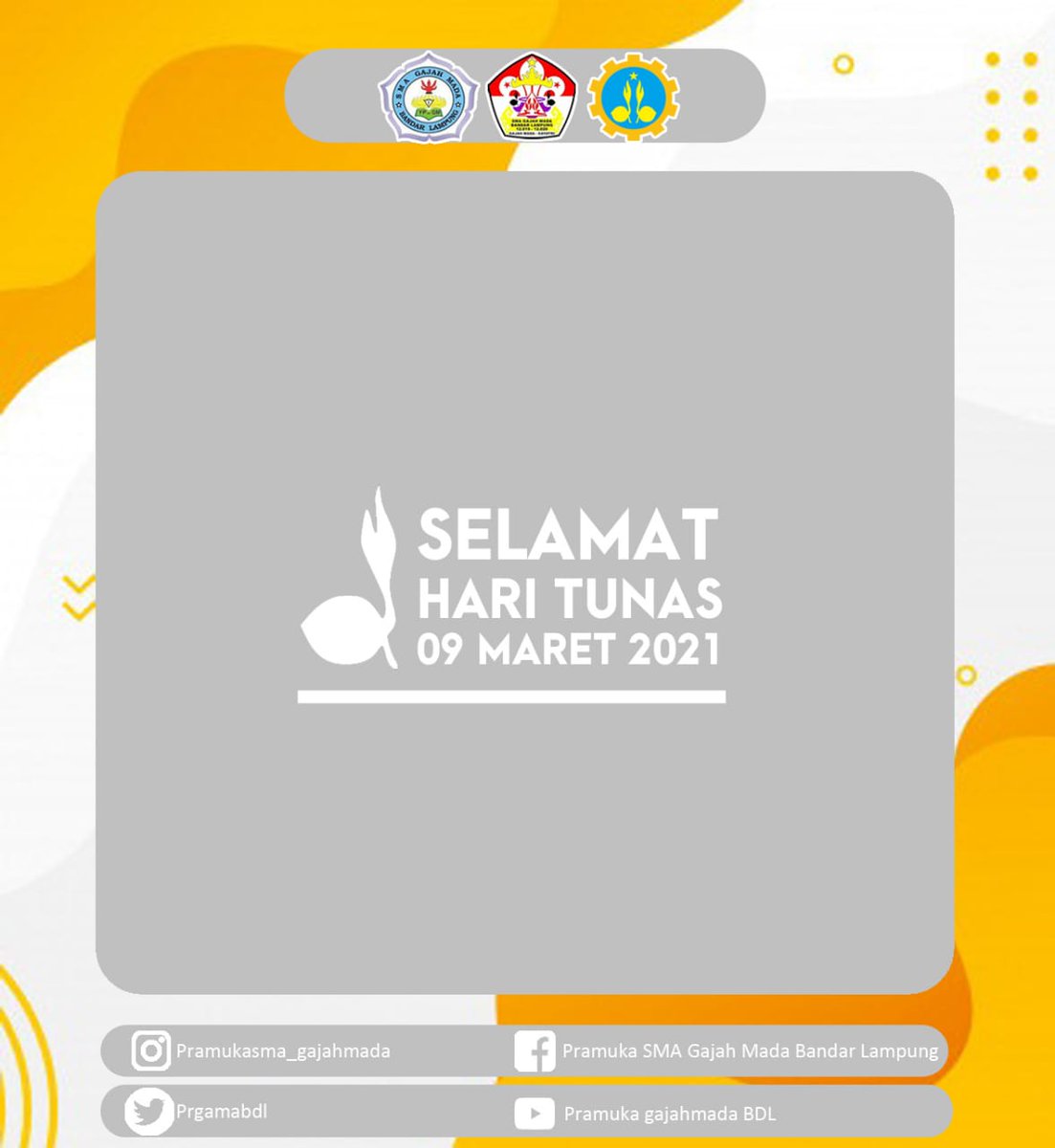 Pragamabdl's tweet photo. Selamat Hari Tunas!!
09 Maret 1961-09 Maret 2021

Wujudkan Gerakan Pramuka sebagai pencetak karakter generasi Bangsa.

#HariTunas #PramukaIndonesia #Covid19 #PramukaPeduli #SafeIndonesia #PakaiMasker https://t.co/AL7J5Lh6bD