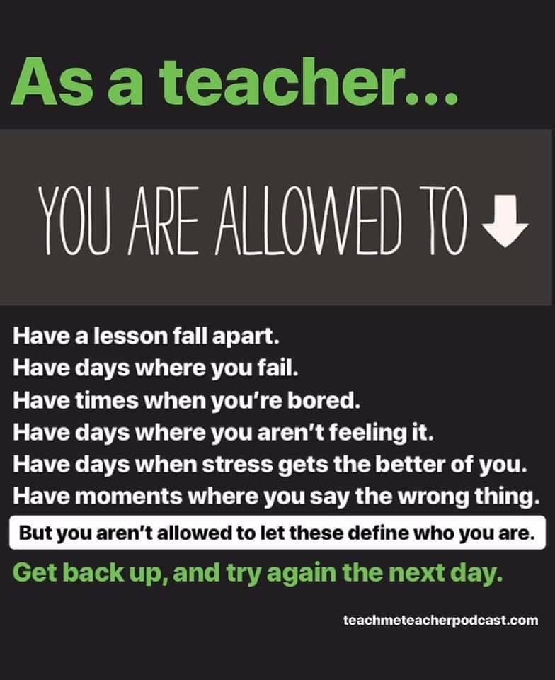 Good teachers can have rough days...show yourself grace, reflect, take time to invest in yourself and your practice...