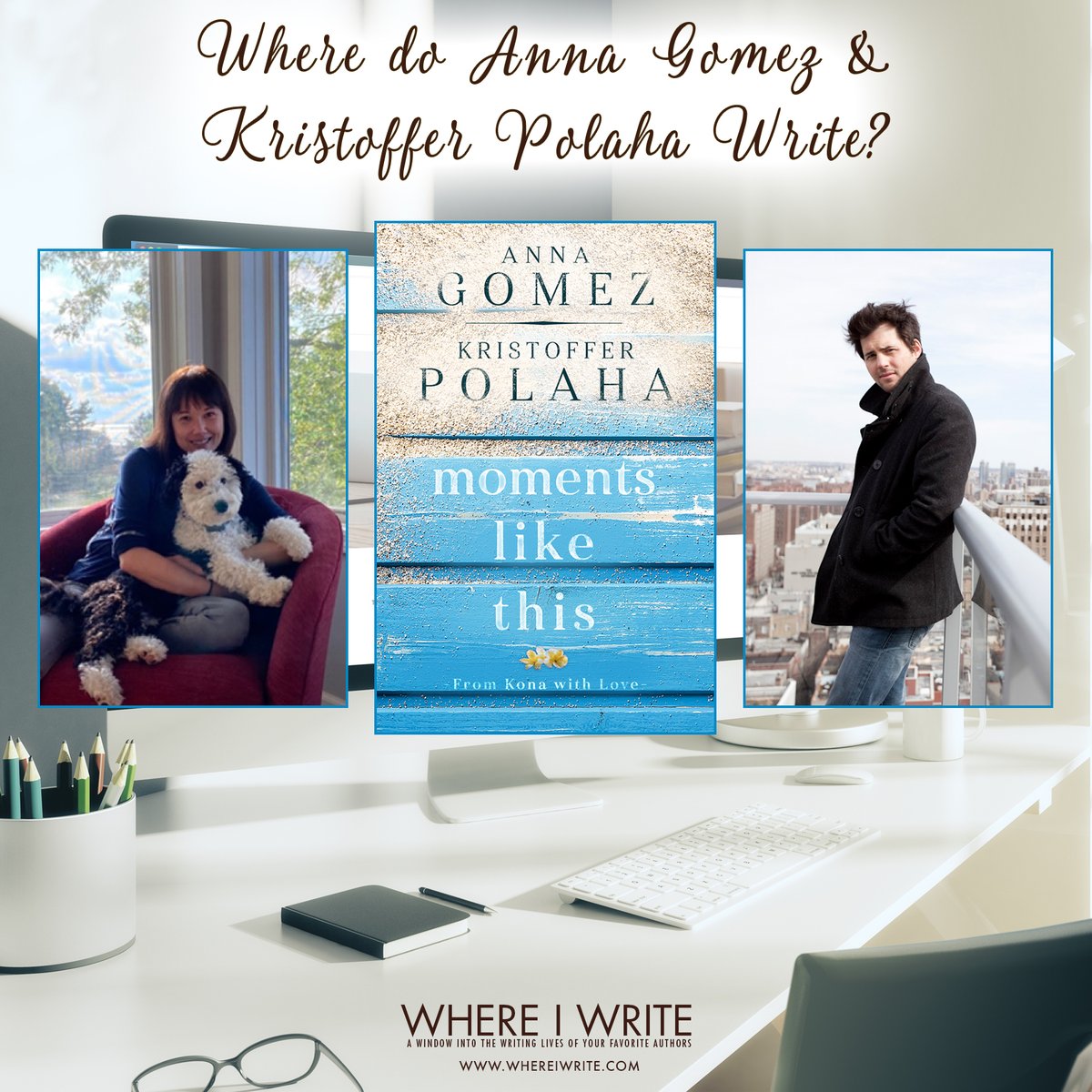 Check out this NEW #BookFeature a new release not to miss!
We are so excited that @whereiwritesite is featuring Authors @AnnaGomezbooks @KrisPolaha
📝  whereiwrite.com 
#AnnaGomez #KristofferPolaha #WhereIWrite 
#MomentsLikeThisBook #TheNextStepPR
