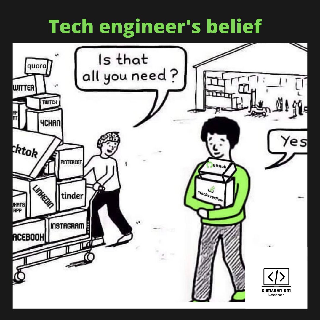 kumarankm4's tweet image. The thing which is cared most by developers🙌.

#github #stackoverflow  #Developer 
#coder #tech #technology