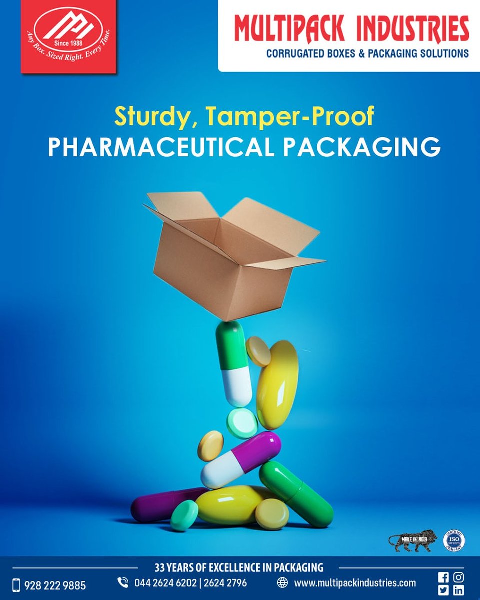 multipackind's tweet photo. Our pharmaceutical packaging is sturdy, precise, and tamper-proof in order to keep your medicines/ medical gear safe from physical impact and chemical contamination. So, if you’re planning on storing or moving pharmaceuticals, always use Multipack Industries’ packaging! https://t.co/0j3p9q10hE