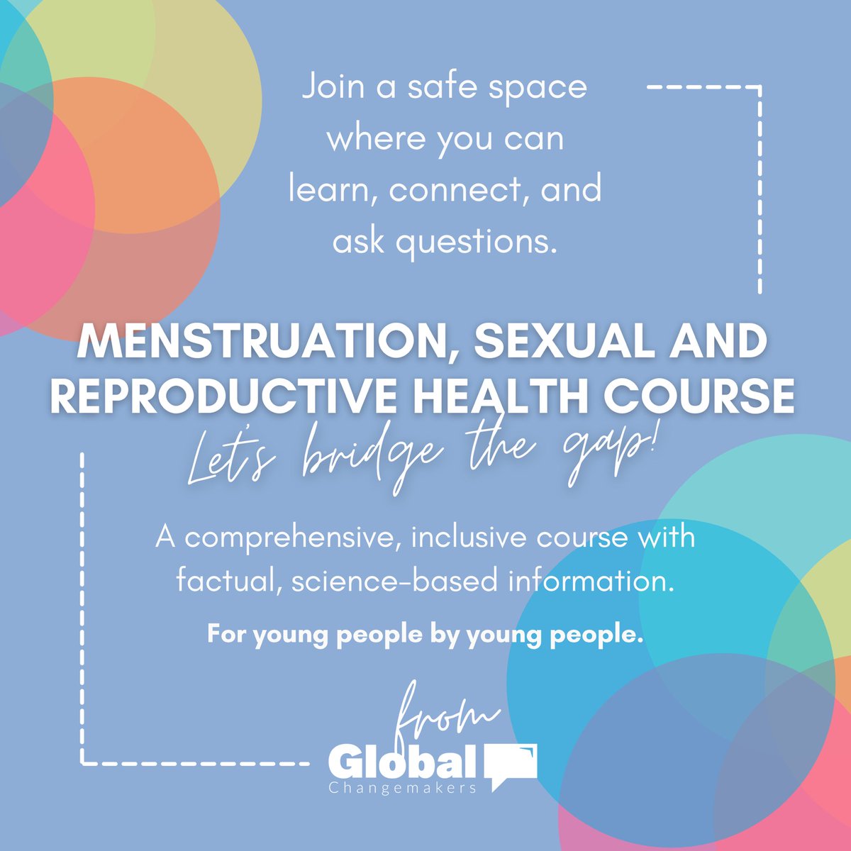 MASH_Project's tweet photo. #EcosystemPost @WeAreGCM intitates Menstrual, Sexual, And Reproductive Health course for young people by young people.
Enrol out now at: www.global-changemakers.MRSH https://t.co/EycY8TxmYd