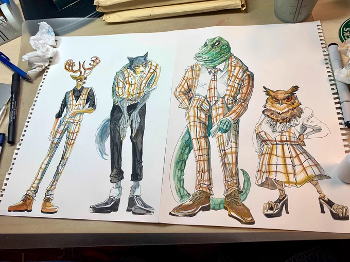今日から開催の「大地のハンター展 」と『BEASTARS』がコラボしてます!
面白そうな展示なので是非。描き下ろしたイラストのグッズも出てます〜↓ 