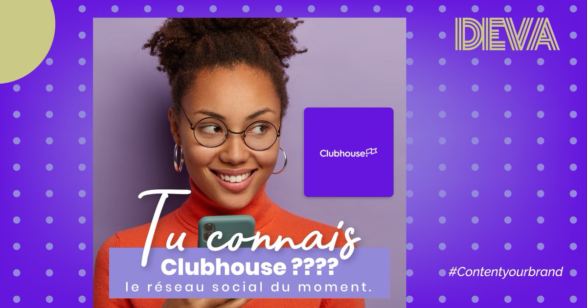 DevaAgency's tweet photo. Connais-tu le réseau social Clubhouse ?? Le réseau social audio. Crée des discussions vocales avec tes connaissances. C'est rapide, instantané et super fiable. Tiens suis ce lien et va causer :
https://t.co/ExNJXNGUgB
#clubhouse #audiochat #devaagency #contentyourbrand  #kinshasa https://t.co/G5d6tnb0om