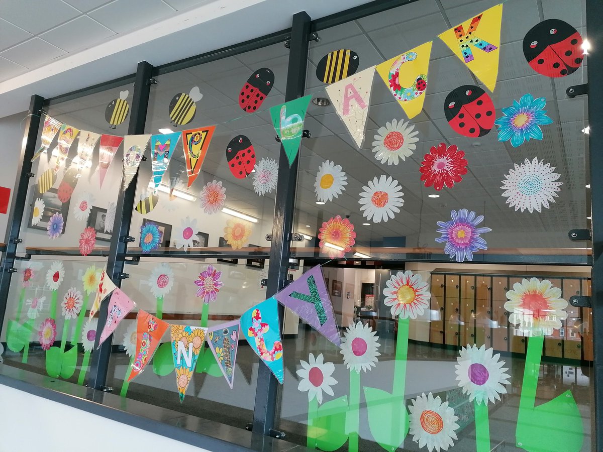 Welcome Back Trinity! It is so lovely to be seeing you back in school over the next few days.Our year 7 Art Club have been working hard to create a warm welcome for you all 🌈